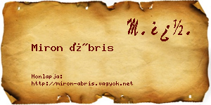 Miron Ábris névjegykártya